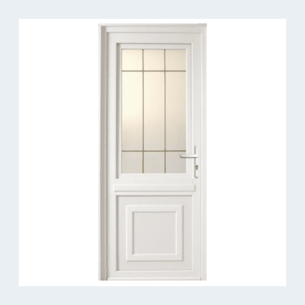 Porte d'entrée PVC - Modèle BRON - Blanc RAL 9016