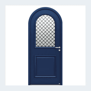 Porte d'entrée mixte alu/bois - Modèle Artémis - Rouge texturé RAL 3004 – Image 6
