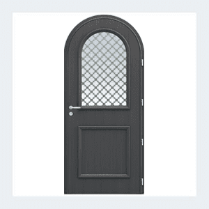 Porte d'entrée mixte alu/bois - Modèle Artémis - Rouge texturé RAL 3004 – Image 8