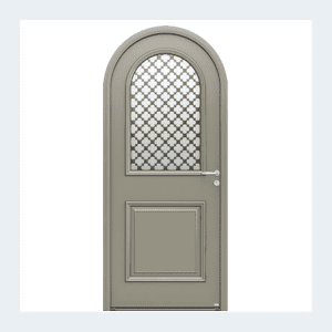 Porte d'entrée mixte alu/bois - Modèle Artémis - Rouge texturé RAL 3004 – Image 4