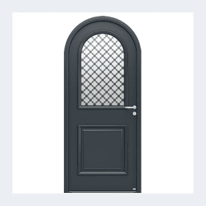 Porte d'entrée mixte alu/bois - Modèle Artémis - Rouge texturé RAL 3004 – Image 2