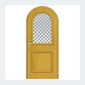 Porte d'entrée mixte alu/bois - Modèle Artémis - Rouge texturé RAL 3004 – Image 11