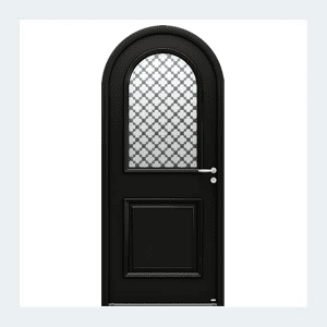 Porte d'entrée mixte alu/bois - Modèle Artémis - Rouge texturé RAL 3004 – Image 5