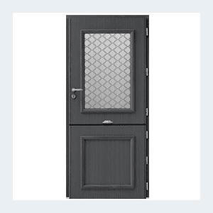 Porte d'entrée mixte alu/bois - Modèle Bocage 2 - Noir texturé RAL 9005 – Image 7