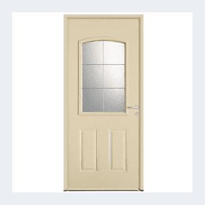 Porte d'entrée acier - Modèle Portland - Rouge texturé RAL 3004 – Image 2