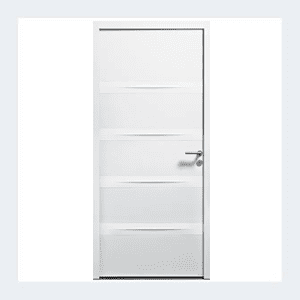 Porte d'entrée mixte alu/bois - Modèle Dune mixte - Gris perle RAL 2800 – Image 2