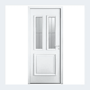 Porte d'entrée mixte alu/bois - Modèle Flavie mixte - Gris texturé RAL 7016 – Image 4