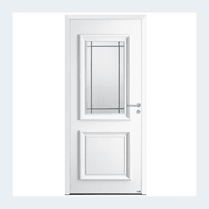 Porte d'entrée mixte alu/bois - Modèle Isaac mixte - Noir texturé RAL 9005 – Image 2