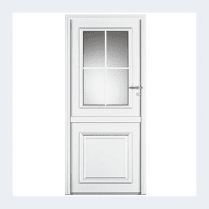 Porte d'entrée mixte alu/bois - Modèle Bocage 1 - Gris perle RAL 2800 – Image 2
