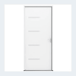 Porte d'entrée acier - Modèle Pika- Beige satiné RAL 1015 – Image 2