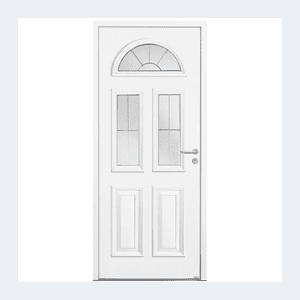 Porte d'entrée mixte alu/bois - Modèle Harricana - Blanc RAL 9016