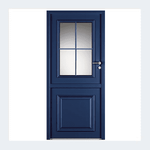 Porte d'entrée mixte alu/bois - Modèle Bocage 1 - Gris perle RAL 2800 – Image 3