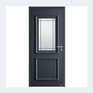Porte d'entrée mixte alu/bois - Modèle Isaac mixte - Noir texturé RAL 9005 – Image 5