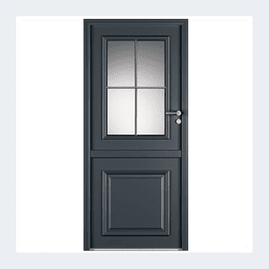 Porte d'entrée mixte alu/bois - Modèle Bocage 1 - Gris perle RAL 2800 – Image 4