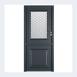 Porte d'entrée mixte alu/bois - Modèle Bocage 2 - Noir texturé RAL 9005 – Image 5