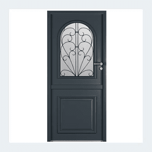 Porte d'entrée mixte alu/bois - Modèle Bocage 3 - Blanc RAL 9016 – Image 4