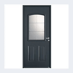 Porte d'entrée acier - Modèle Portland - Rouge texturé RAL 3004 – Image 5