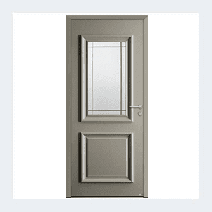 Porte d'entrée mixte alu/bois - Modèle Isaac mixte - Noir texturé RAL 9005 – Image 4