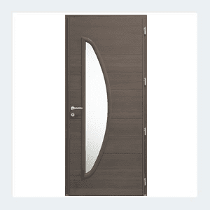 Porte d'entrée mixte alu/bois - Modèle Gaïa mixte - Rouge texturé RAL 3004 – Image 8