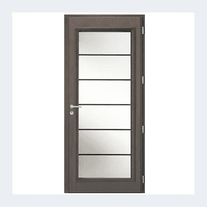 Porte d'entrée mixte alu/bois - Modèle Léry mixte - Rouge texturé RAL 3004 – Image 8