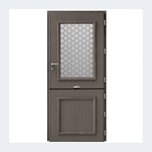 Porte d'entrée mixte alu/bois - Modèle Bocage 2 - Noir texturé RAL 9005 – Image 8