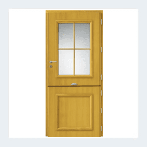 Porte d'entrée mixte alu/bois - Modèle Bocage 1 - Gris perle RAL 2800 – Image 9