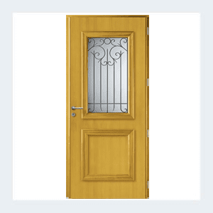 Porte d'entrée mixte alu/bois - Modèle Héliopolis mixte - Bleu texturé RAL 5003 – Image 9