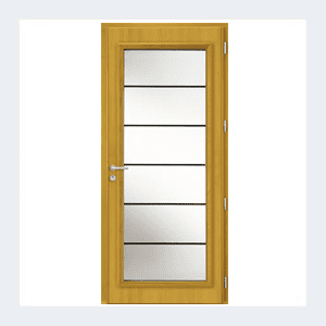Porte d'entrée mixte alu/bois - Modèle Léry mixte - Rouge texturé RAL 3004 – Image 9