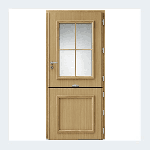 Porte d'entrée mixte alu/bois - Modèle Bocage 1 - Gris perle RAL 2800 – Image 10