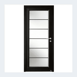 Porte d'entrée mixte alu/bois - Modèle Léry mixte - Rouge texturé RAL 3004 – Image 6