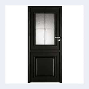 Porte d'entrée mixte alu/bois - Modèle Bocage 1 - Gris perle RAL 2800 – Image 5