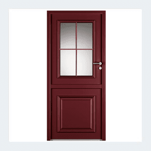 Porte d'entrée mixte alu/bois - Modèle Bocage 1 - Gris perle RAL 2800 – Image 6