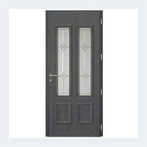 Porte d'entrée mixte alu/bois - Modèle Minnésota mixte - Rouge RAL 3004 – Image 7