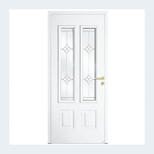 Porte d'entrée mixte alu/bois - Modèle Minnésota mixte - Rouge RAL 3004 – Image 2