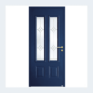 Porte d'entrée mixte alu/bois - Modèle Minnésota mixte - Rouge RAL 3004 – Image 3