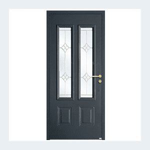Porte d'entrée mixte alu/bois - Modèle Minnésota mixte - Rouge RAL 3004 – Image 4