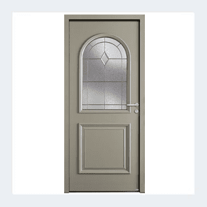 Porte d'entrée mixte alu/bois - Modèle Montréal mixte - Bleu RAL 5003 – Image 5