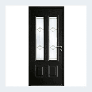 Porte d'entrée mixte alu/bois - Modèle Minnésota mixte - Rouge RAL 3004 – Image 6