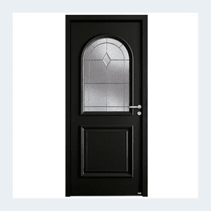 Porte d'entrée mixte alu/bois - Modèle Montréal mixte - Bleu RAL 5003 – Image 6